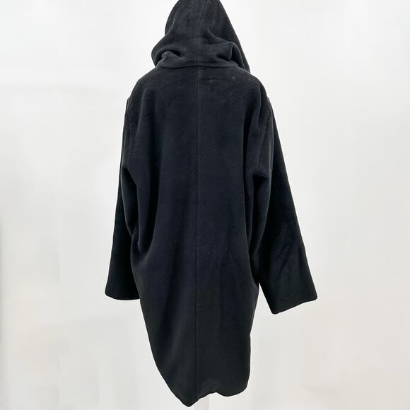 Max Mara Trench Teddy Coat Wool Long Alpaca Winter Black Vintage Authentic 12 - Picture 3 of 14